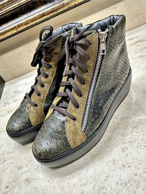 STEPHANE KELIAN NWT Platform High-Top Sneakers Boots EU 40 Khaki & Olive Green🌸